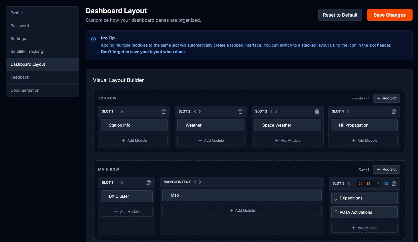 Layout Builder Interface